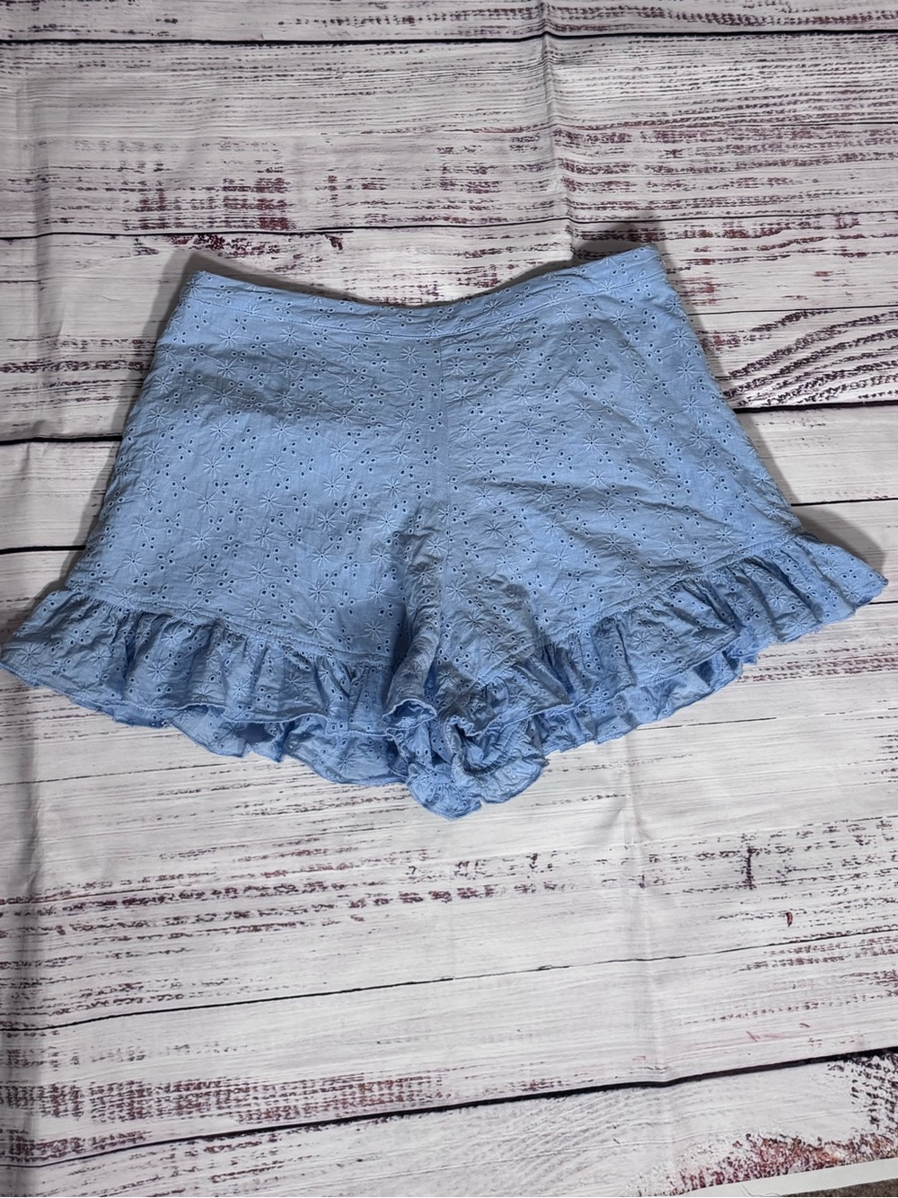 Current Mood Light Blue Eyelet Ruffle Skort Shorts